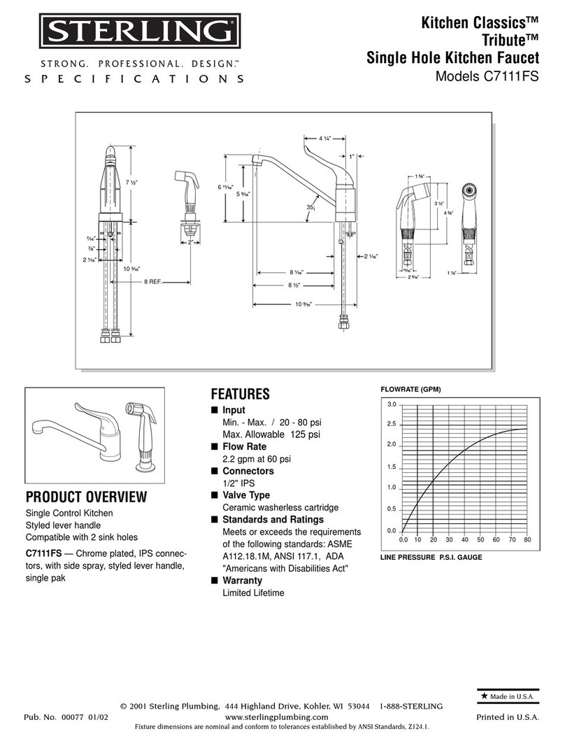 Sterling Tribute C7111FSS Specifications Sterling Tribute C7111FSS Specifications