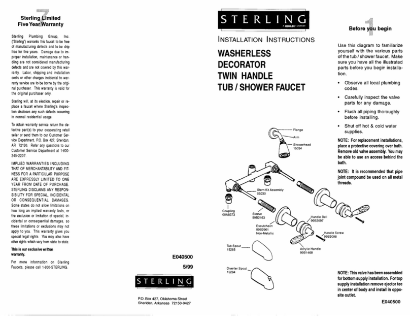 Sterling E040500 installation instructions Sterling E040500 installation instructions