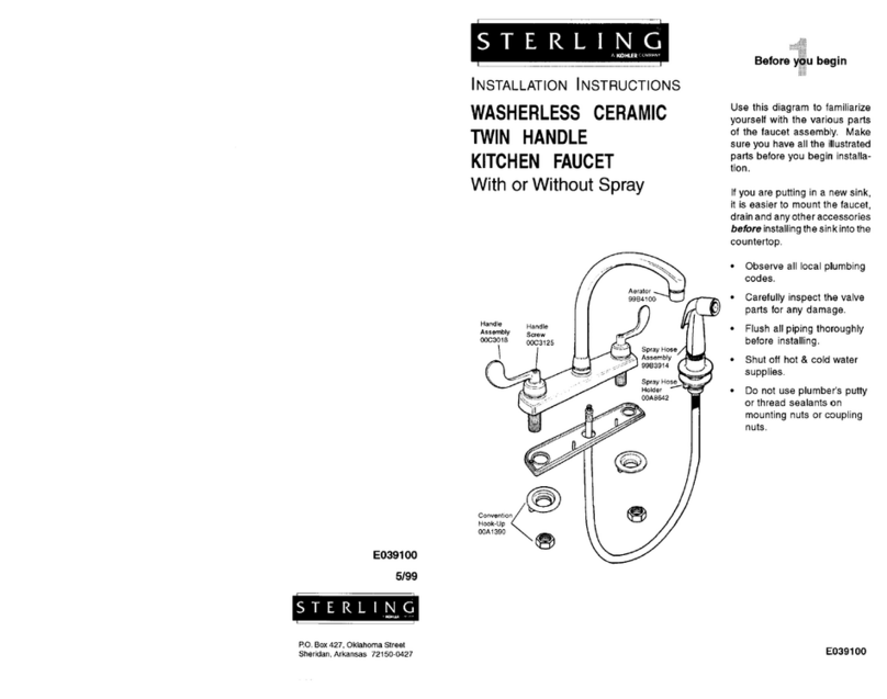 Sterling C826S installation instructions Sterling C826S installation instructions