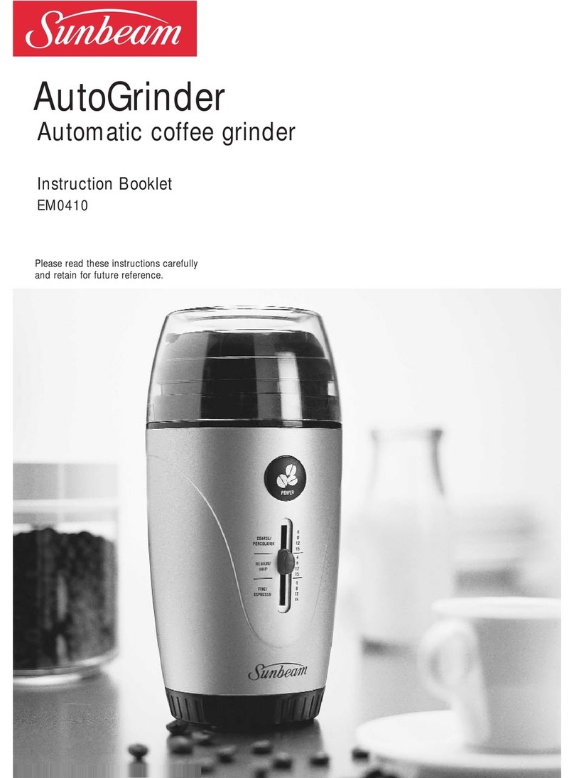 Sunbeam AutoGrinder EM0410 Instruction booklet