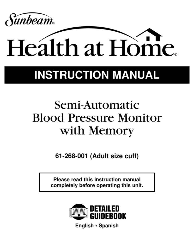 Sunbeam Semi-Automatic Blood Pressure Monitor with... instruction manual