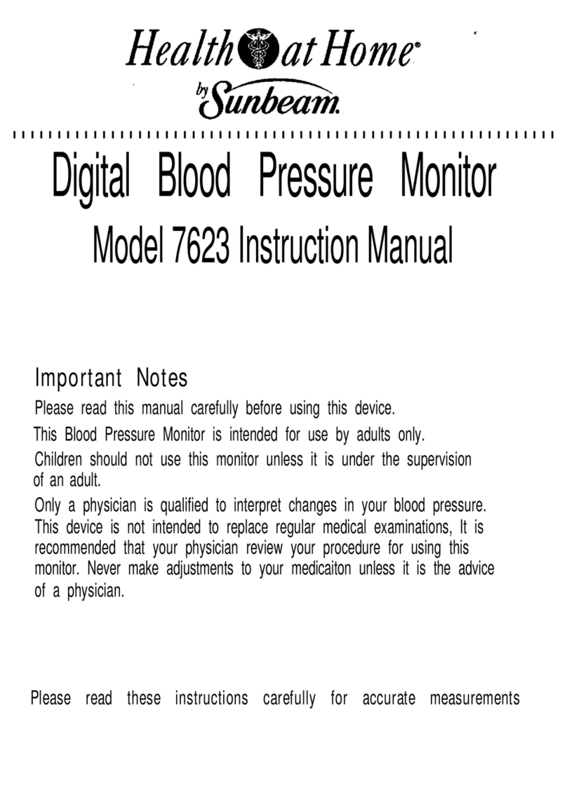Sunbeam HEALTH AT HOME 7623 User manual