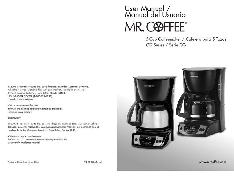 Mr. Coffee MR. COFFEE SPR-062609 User manual