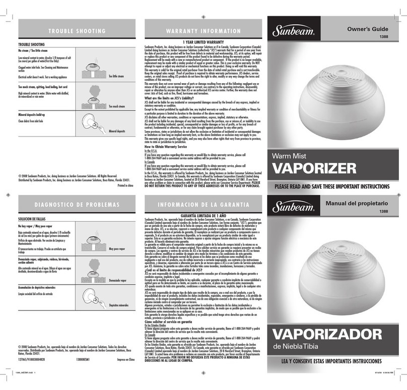 Sunbeam 1388 owner's guide
