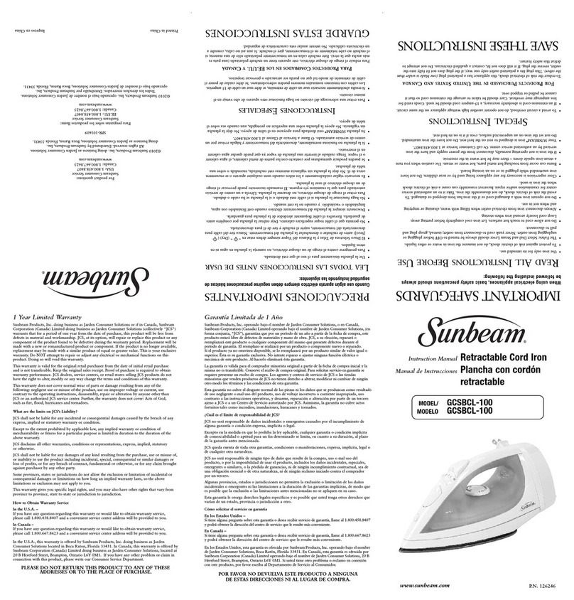 Sunbeam GCSBCL-100 User manual