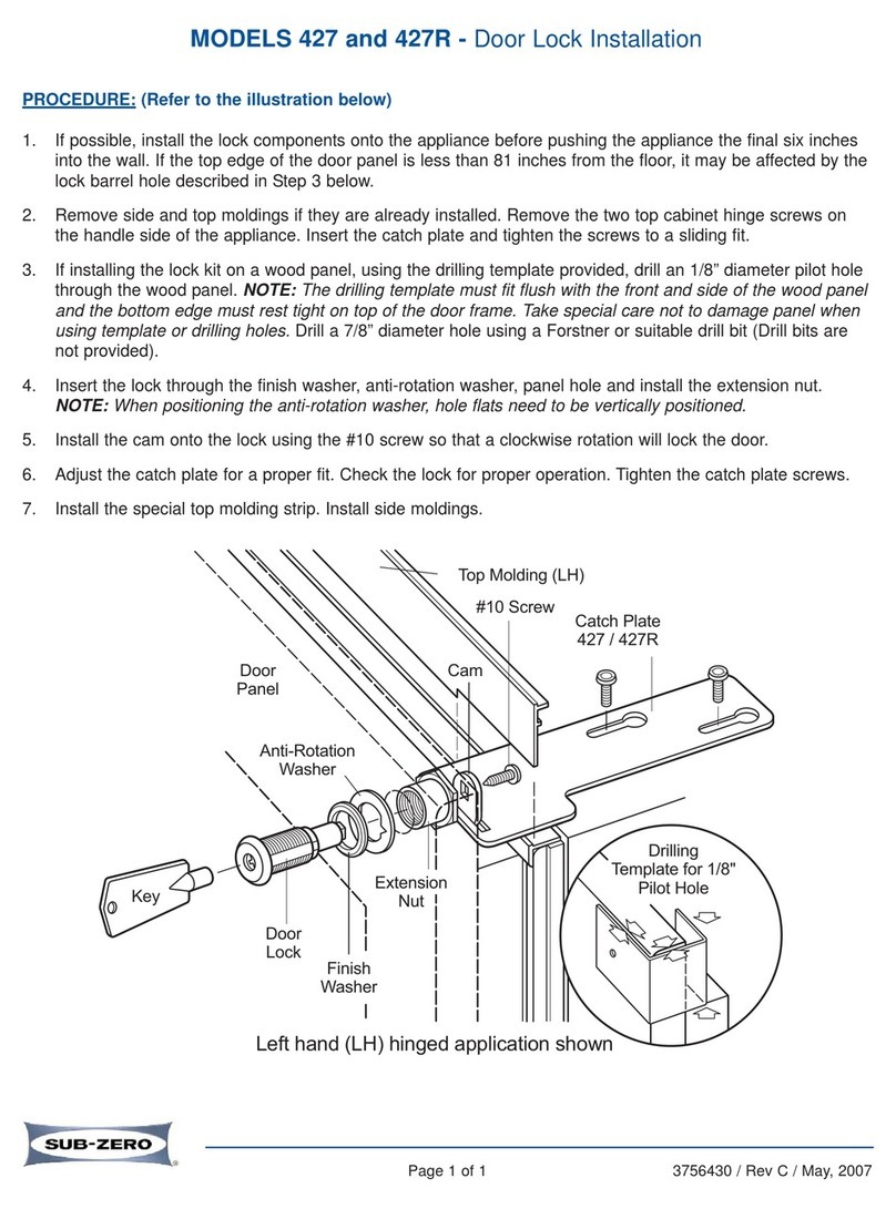 Sub-Zero 427R User manual