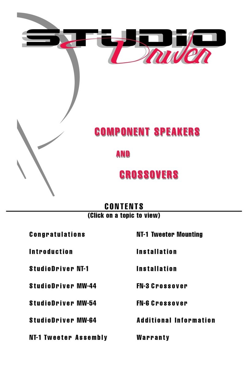 StudioDriver Component Speaker owner's manual