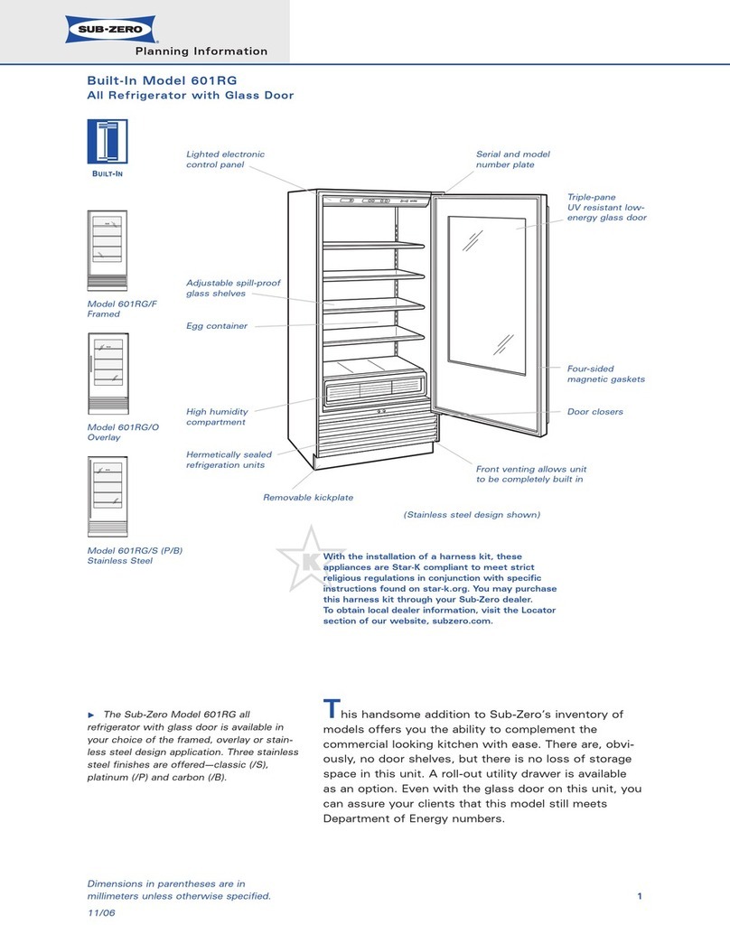 Sub-Zero \601RG user manual