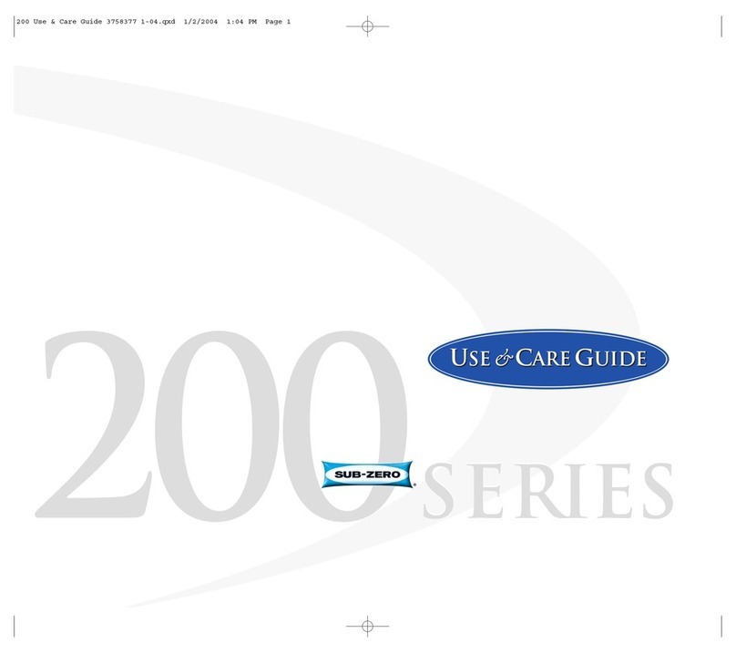 Sub-Zero 200 Series User manual Sub-Zero 200 Series User manual