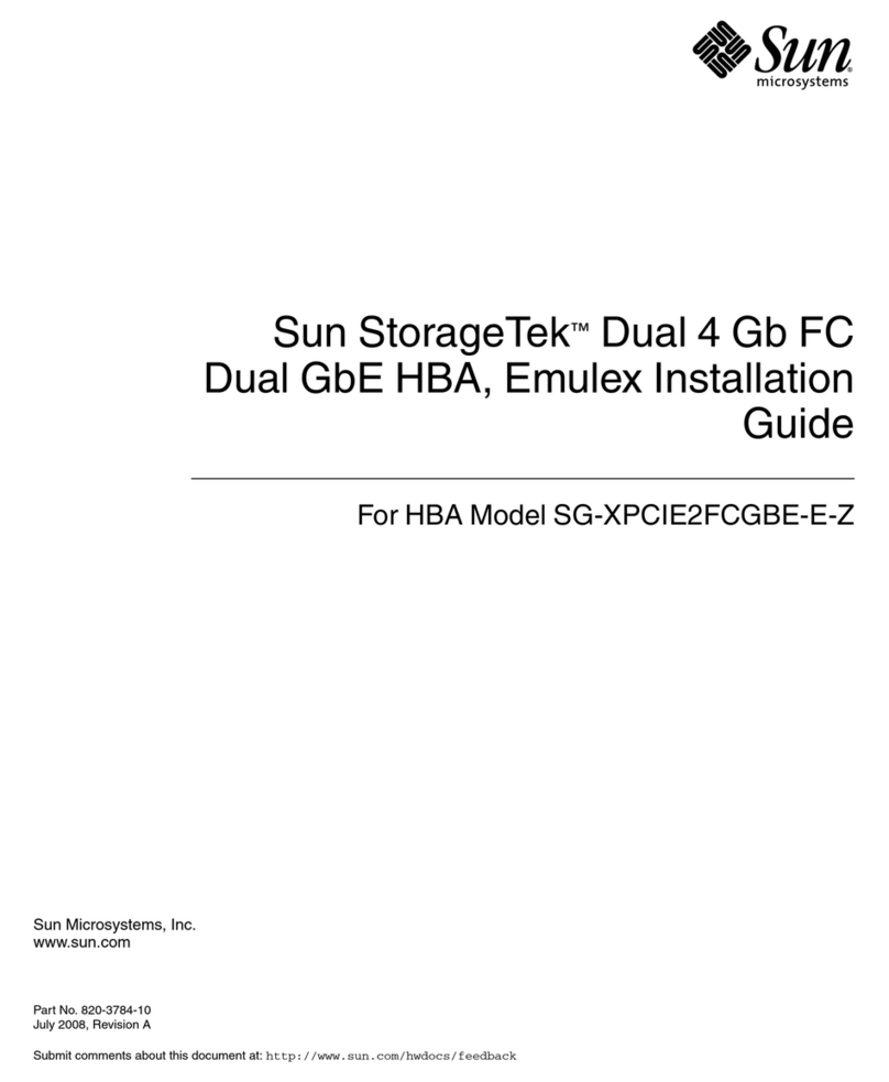 Sun Microsystems Sun StorageTek SG-XPCIE2FCGBE-E-Z User manual