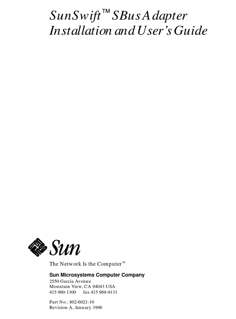 Sun Microsystems SunSwiftTM Installation and user guide