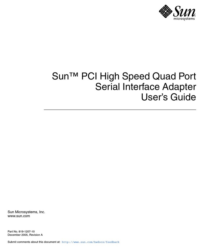 Sun Microsystems Interface Adapter User manual Sun Microsystems Interface Adapter User manual