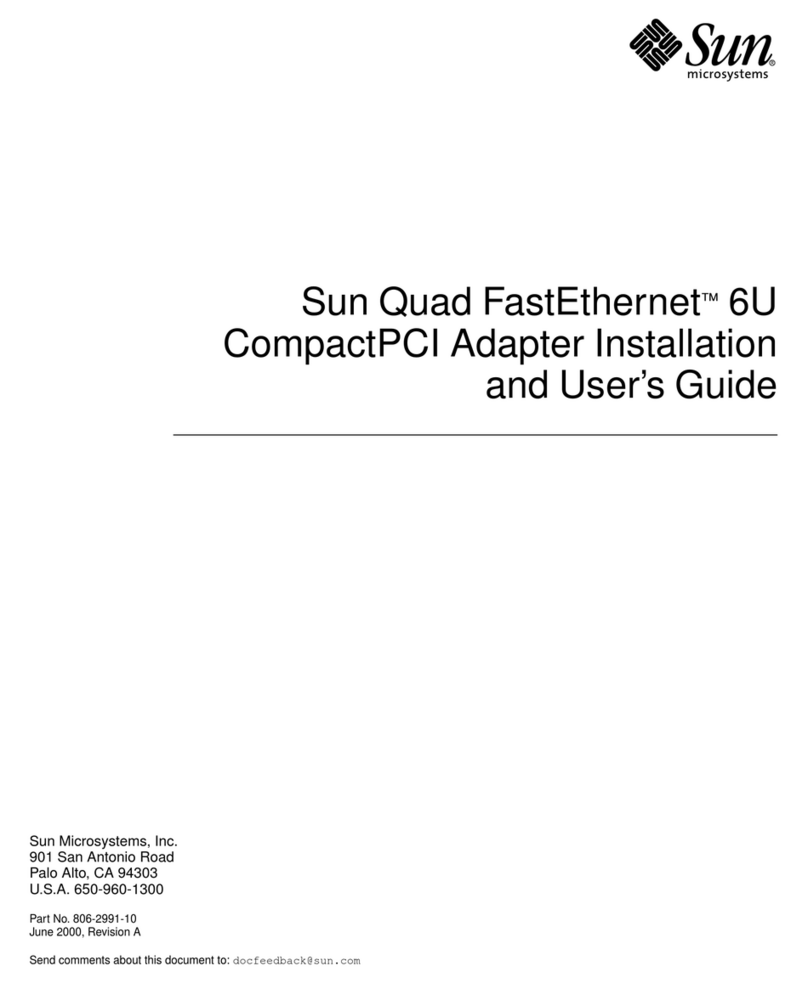 Sun Microsystems FASTETHERNET 6U Installation and user guide Sun Microsystems FASTETHERNET 6U Installation and user guide