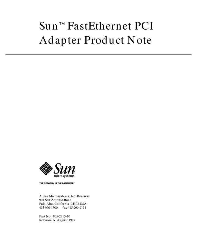 Sun Microsystems Ethernet PCI Adapter Product note
