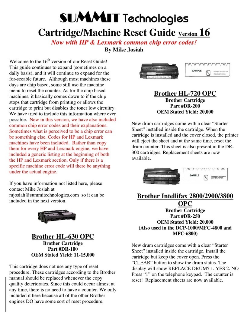 Summit BROTHER HL-630 OPC user manual
