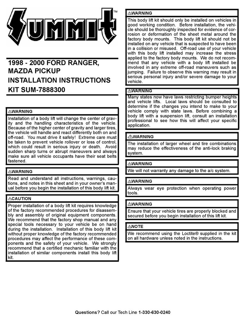 Summit FORD RANGER installation instructions