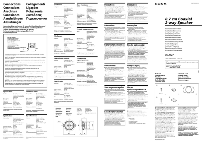 Sony XS A827 Installation/connections