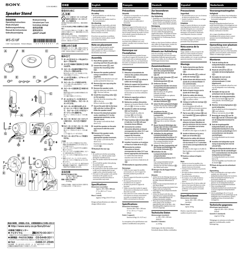 Sony WS-IS10F operating instructions
