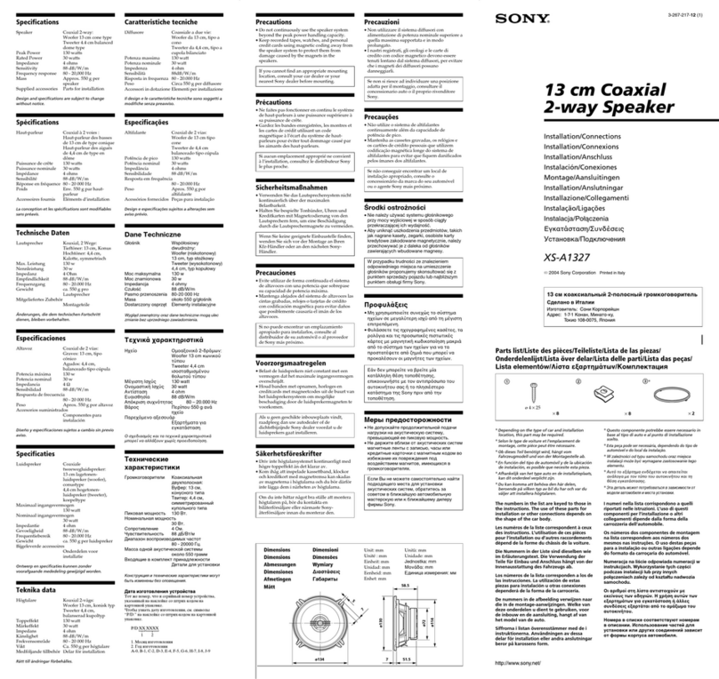 Sony XS A1327 Installation/connections