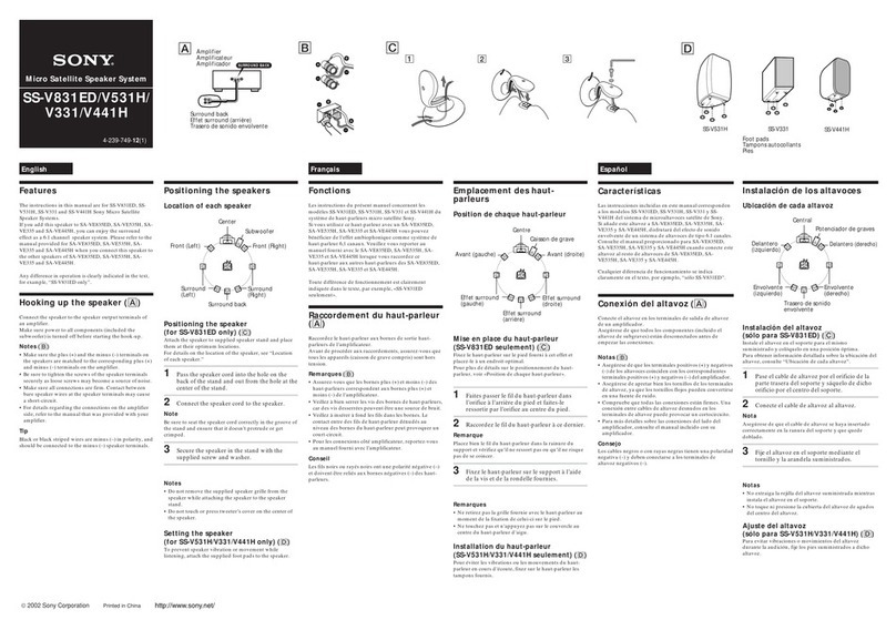 Sony SS-V831ED User manual