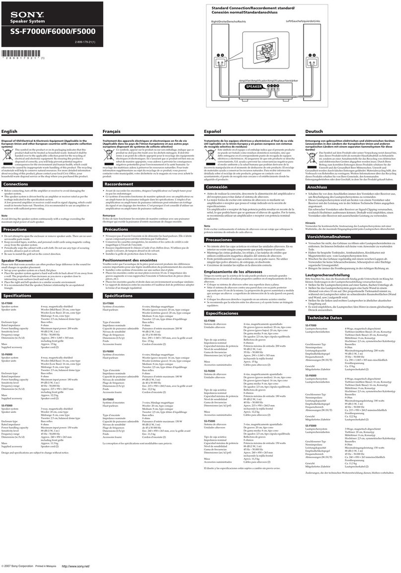 Sony SS-F6000 Instruction Manual