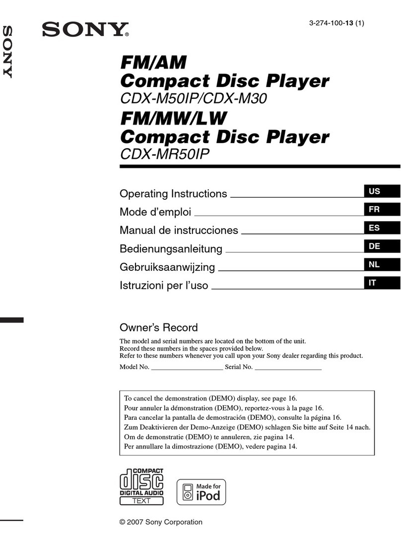 Sony SRS M30 operating instructions