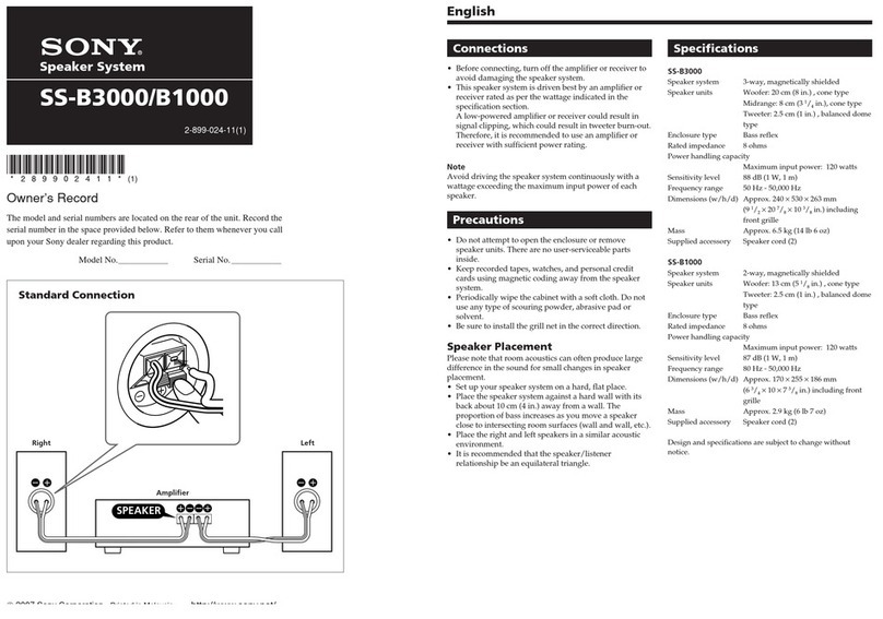 Sony SS-B3000 Marketing User manual