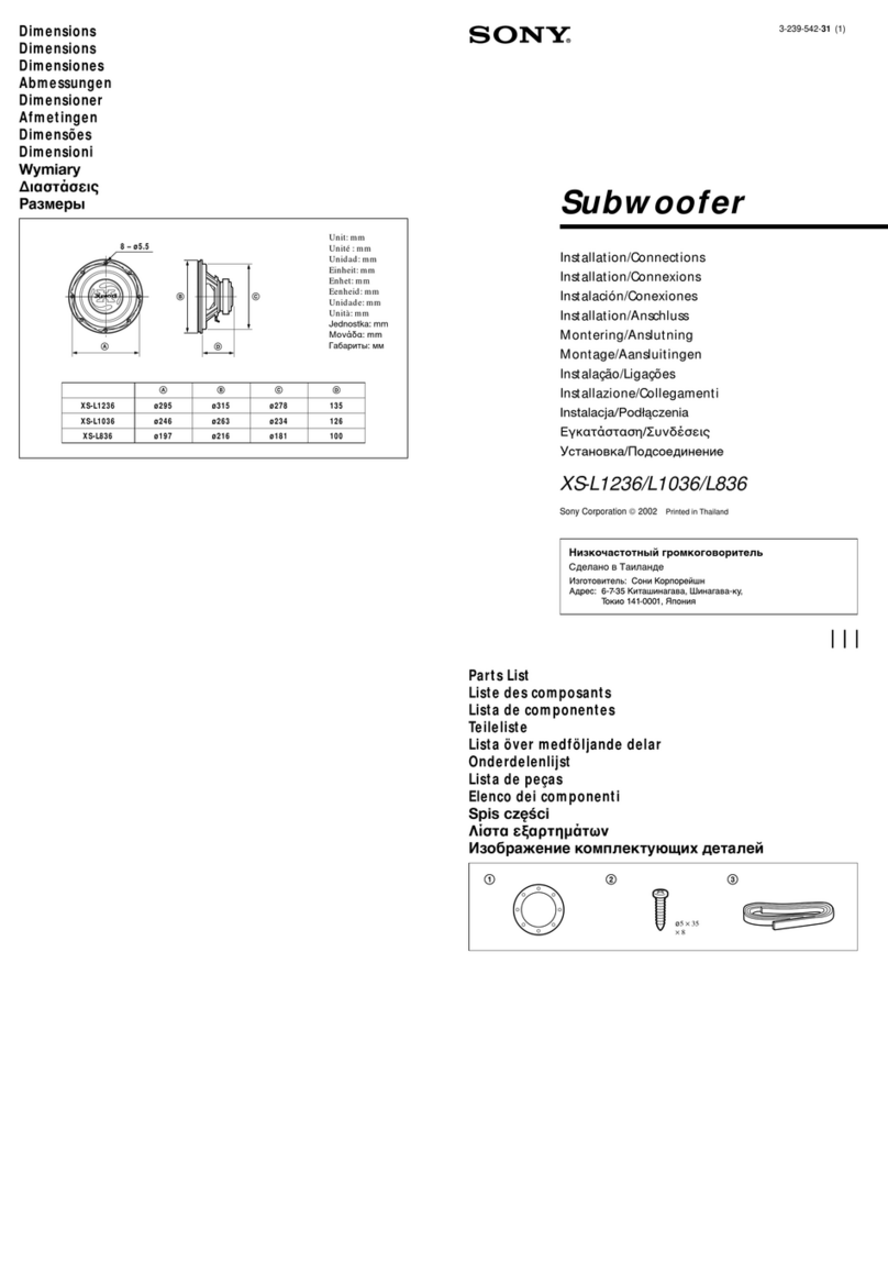 Sony XS-L1036 Installation/connections
