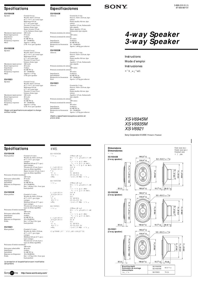Sony XS-V6921 instructions