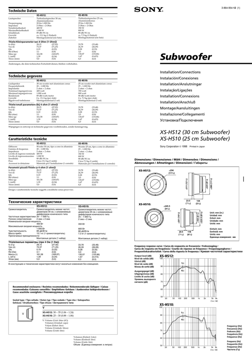Sony XS-HS10 Product guide