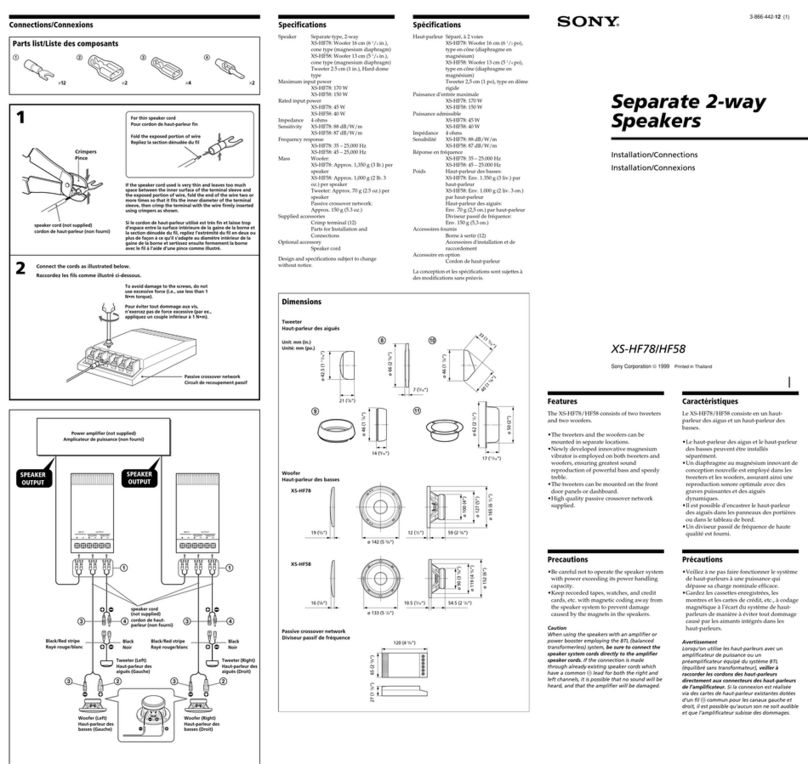 Sony XS-HF78 Product guide
