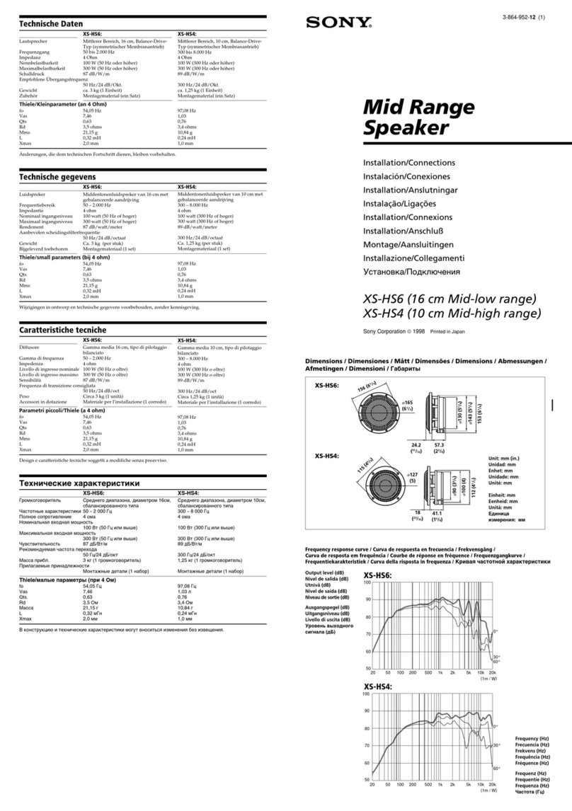 Sony XS-HS4 Product guide
