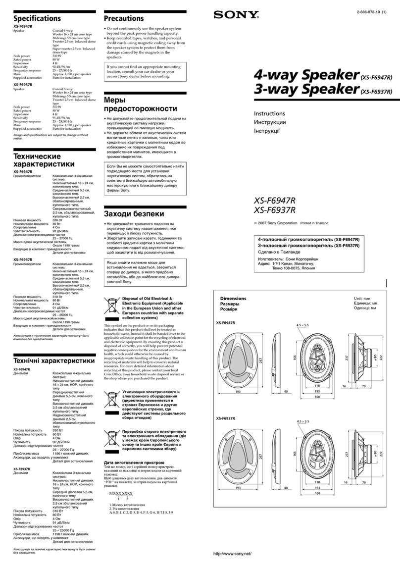 Sony XS-F6937R User manual