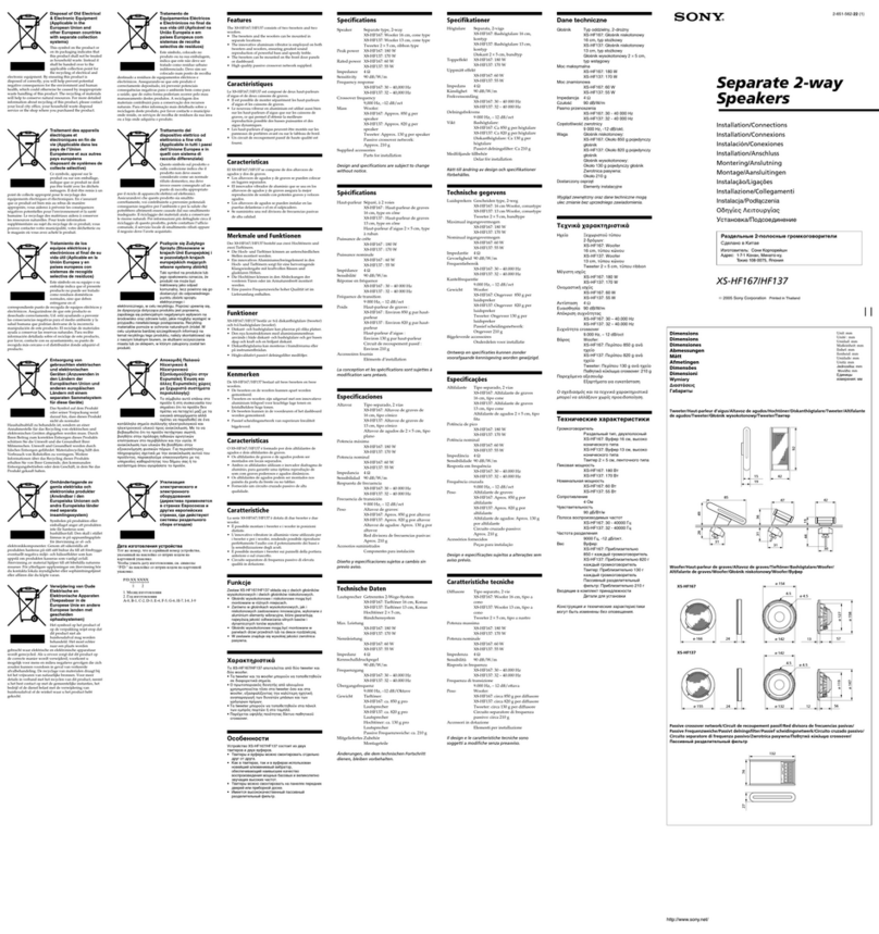 Sony XS-HF137 Installation/connections
