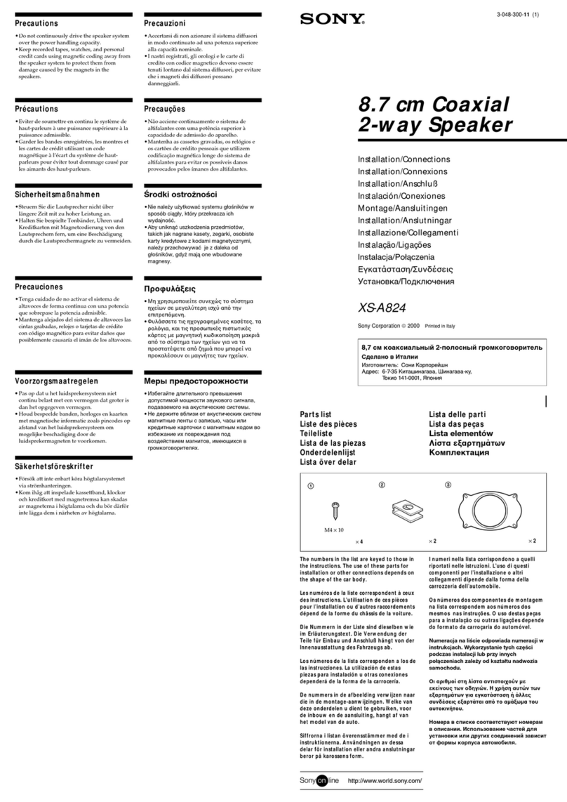 Sony XS-A824 Installation/connections