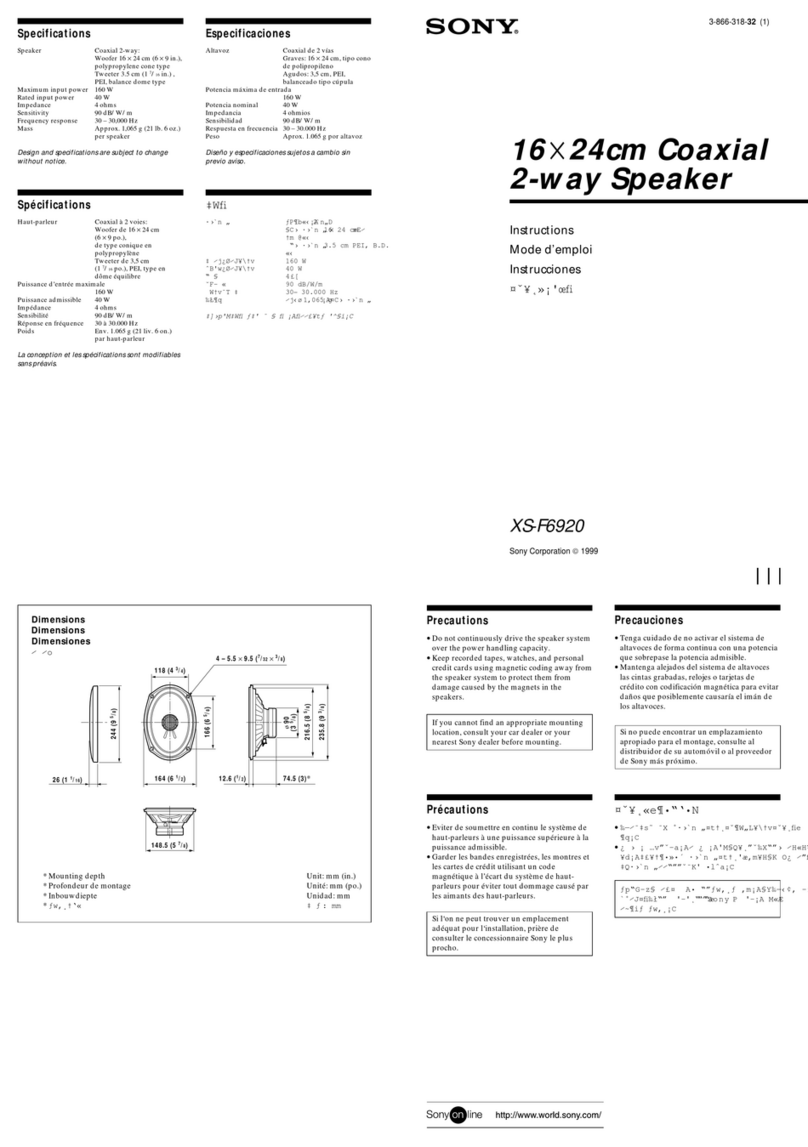 Sony XS-F6920 instructions