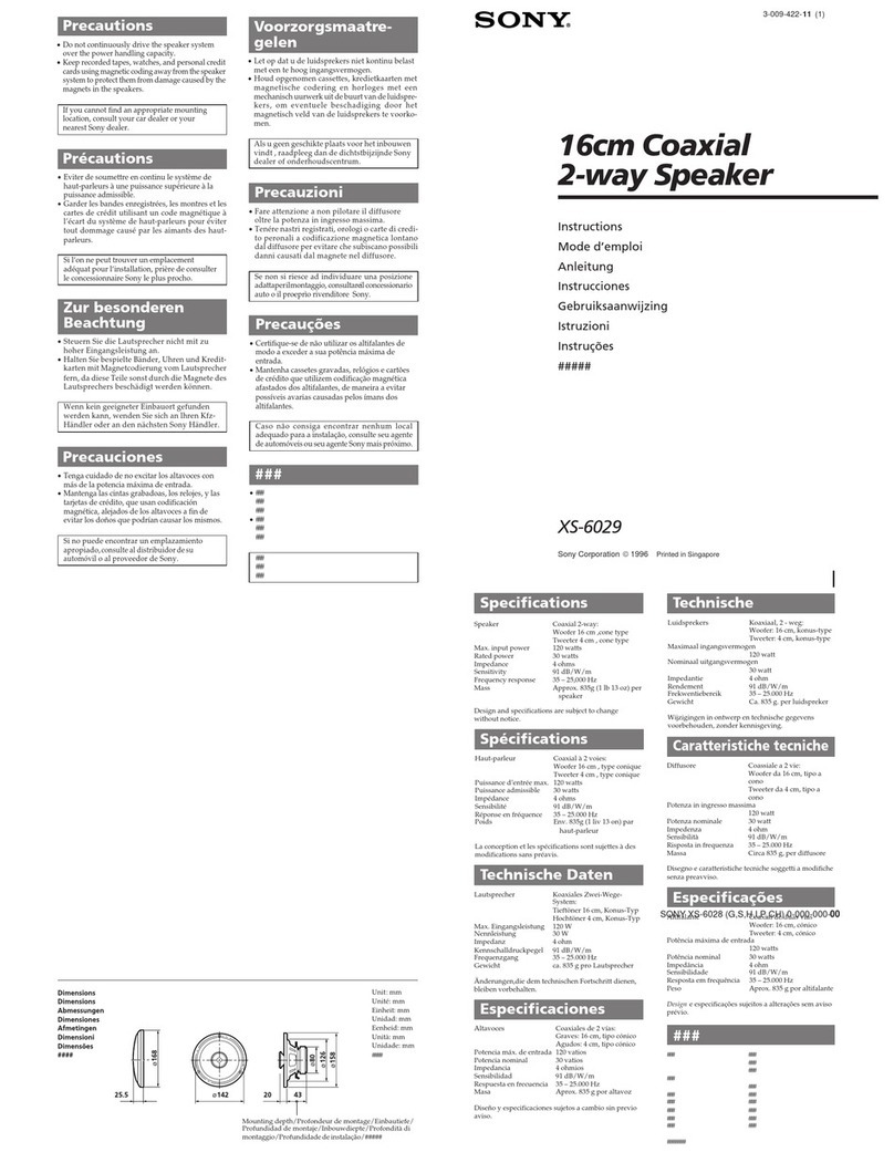 Sony XS-6029 instructions