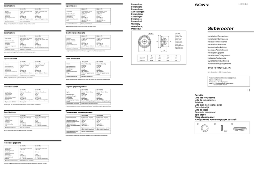 Sony XS XS-L121P5 Installation/connections