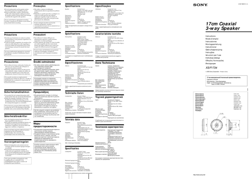 Sony XS F1734 User manual Sony XS F1734 User manual