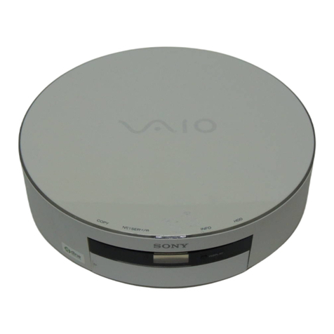 Sony VGF-HS1 - Vaio Home Server User manual Sony VGF-HS1 - Vaio Home Server User manual