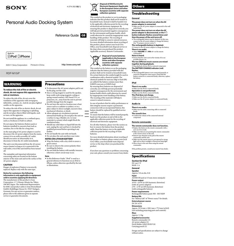 Sony RDP-M15iP User manual