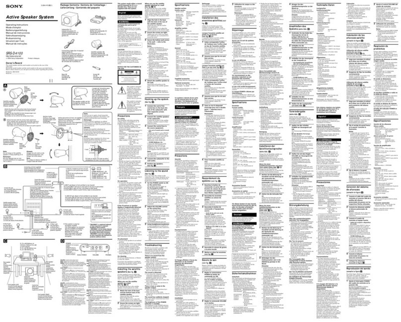 Sony SRS-D4100 Operating Instructions  (primary... operating instructions