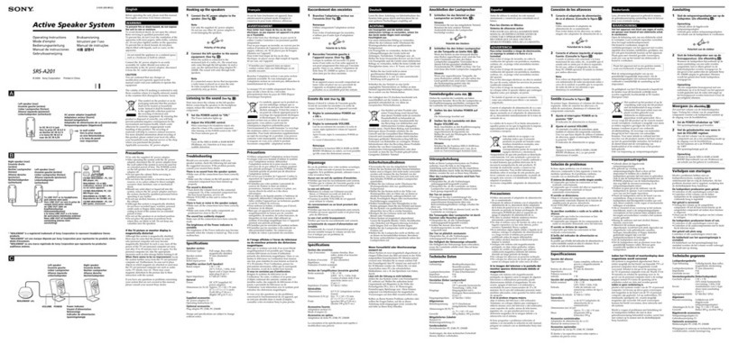 Sony SRS-A201 operating instructions