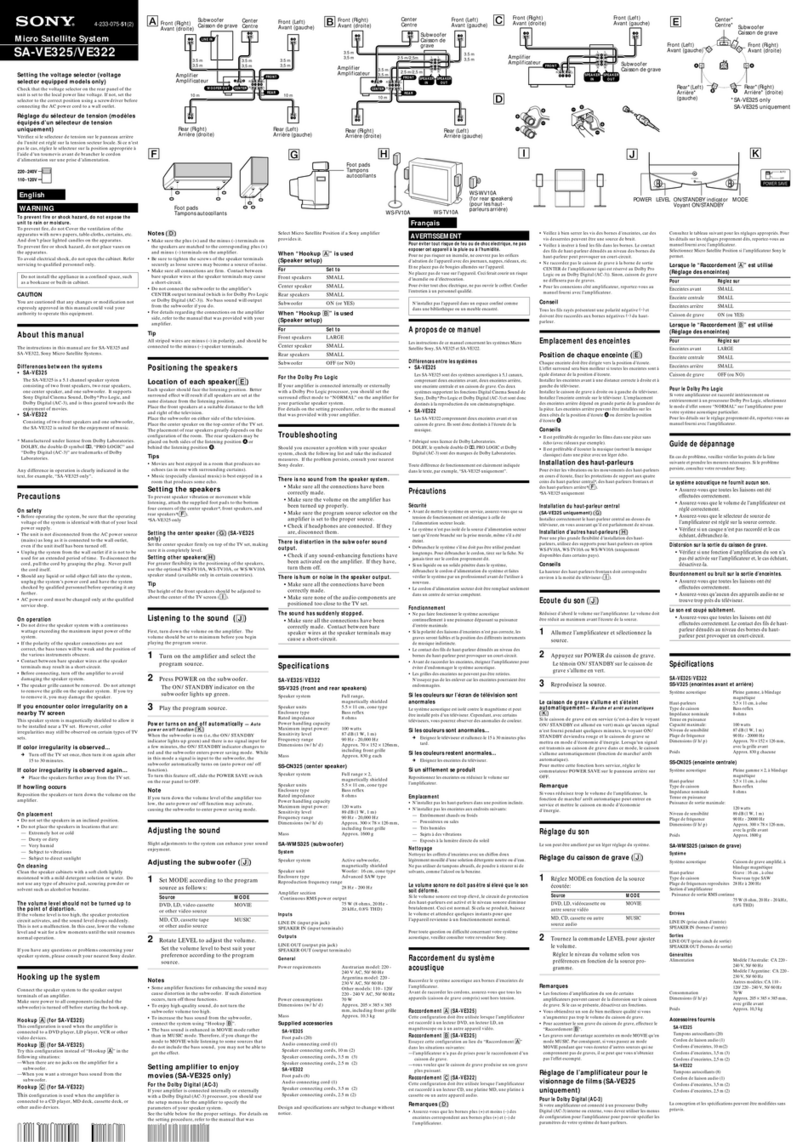Sony SAV-E325 User manual