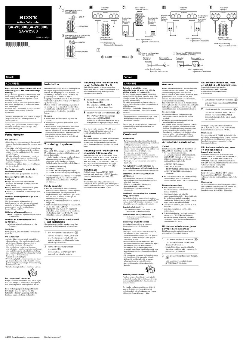 Sony SA-W3800 manual