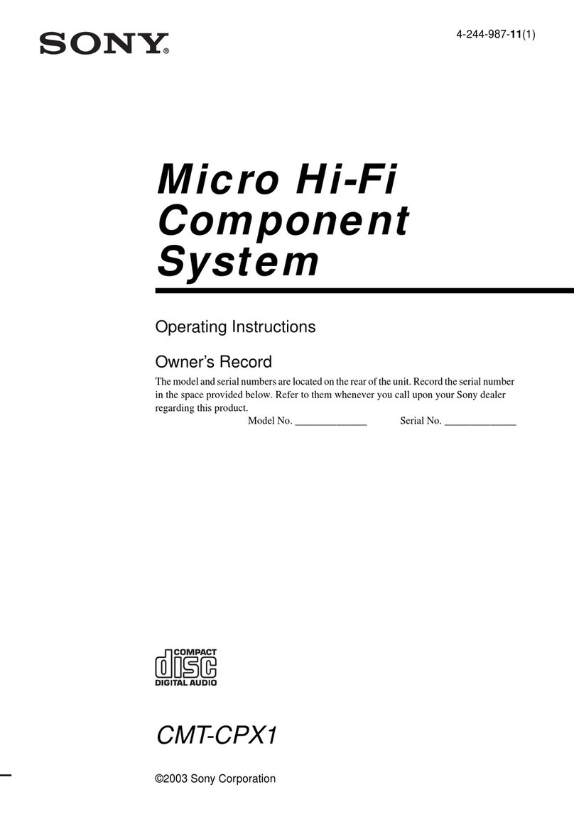 Sony CMT-CPX1 - Micro Hi Fi Component System operating instructions