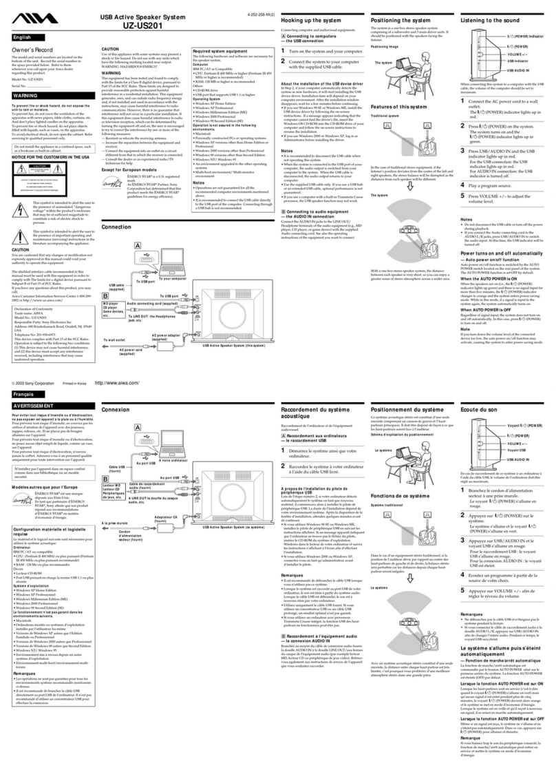 Aiwa UZ-US201 User manual