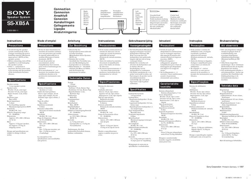 Sony SS-XB5A User manual