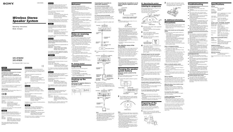 Sony SRS-RF80RK User manual