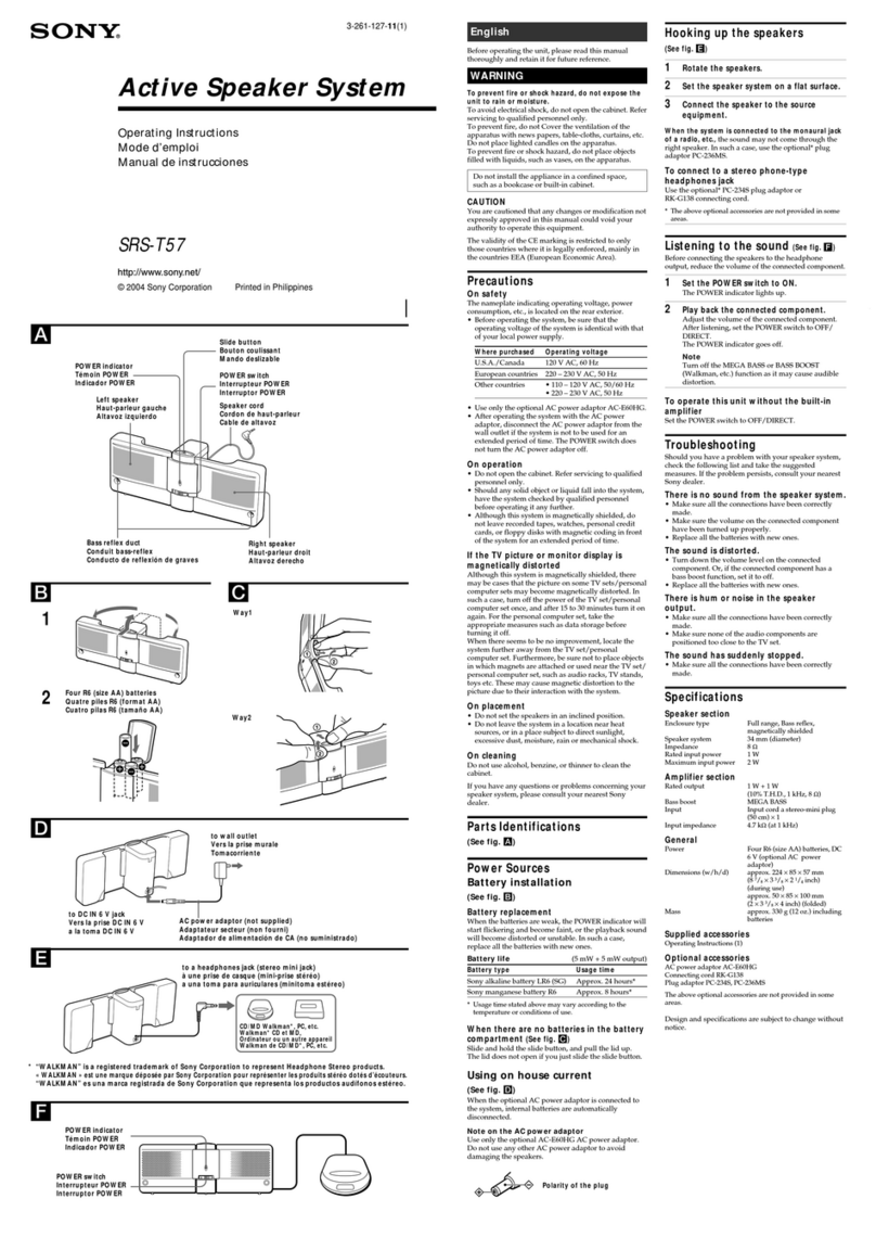 Sony SRS-T57 User manual